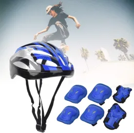 7pcs Adult Roller Skating Gear Set Knee Pads Elbow Pads Gloves Helmet (Adult)