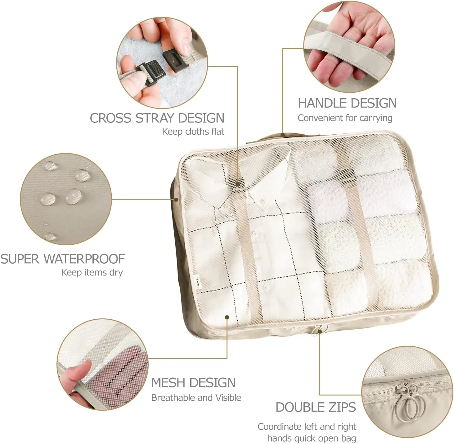 8 Set Packing Cubes for Suitcases Travel Luggage Packing Organizers,Travel Accessories Essentials Luggage Organizer with Shoe/Tioletry/Laundry Bag