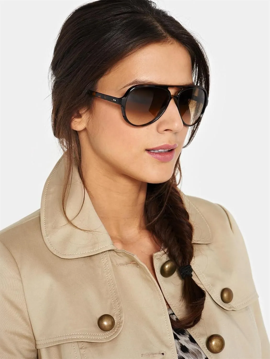 ADE WU 2 Packs Retro Oversized Aviator Sunglasses Womens Mens Black Tortoise Shell Plastic Double Bridge Aviators