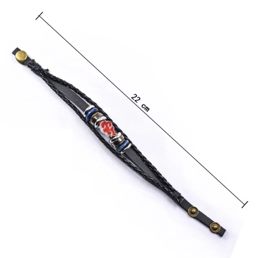 Akatsuki Cloud Leather Bracelet | Anime Jewelry | Adjustable Bracelet [Multi-Layer]