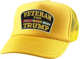 ALLNTRENDS Veterans for Trump Trucker Hat Trump 2024 Caps Adjustable Baseball Hats