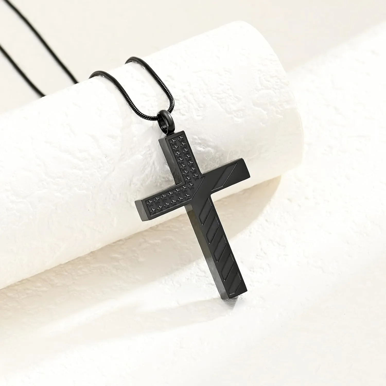 American Flag Cross Urn Necklace for Ashes for Men Women Cremation Jewelry Religious Cross Ashes Keepsake Memorial Jewelry of Loved One