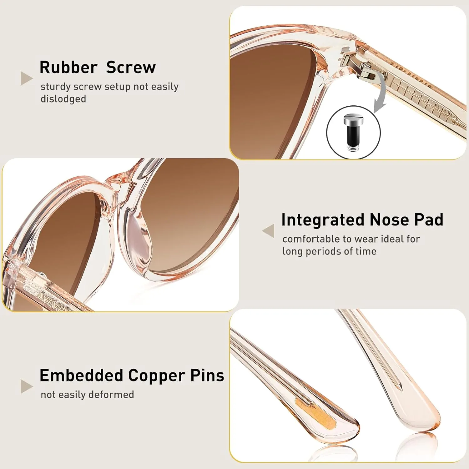 AVAWAY Women's Sunglasses Polarized 100% UV Protection for Driving Golf Hiking Boating