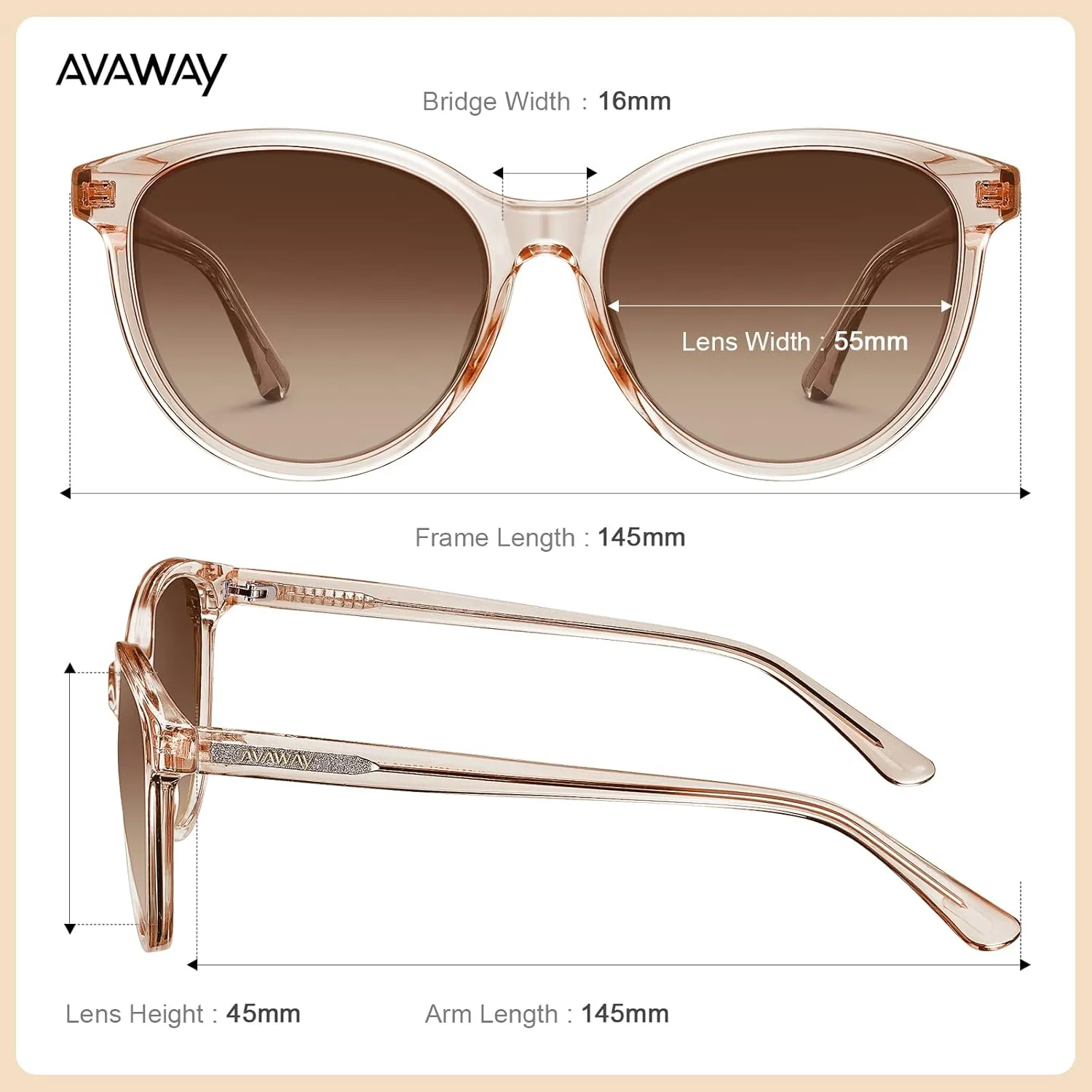 AVAWAY Women's Sunglasses Polarized 100% UV Protection for Driving Golf Hiking Boating