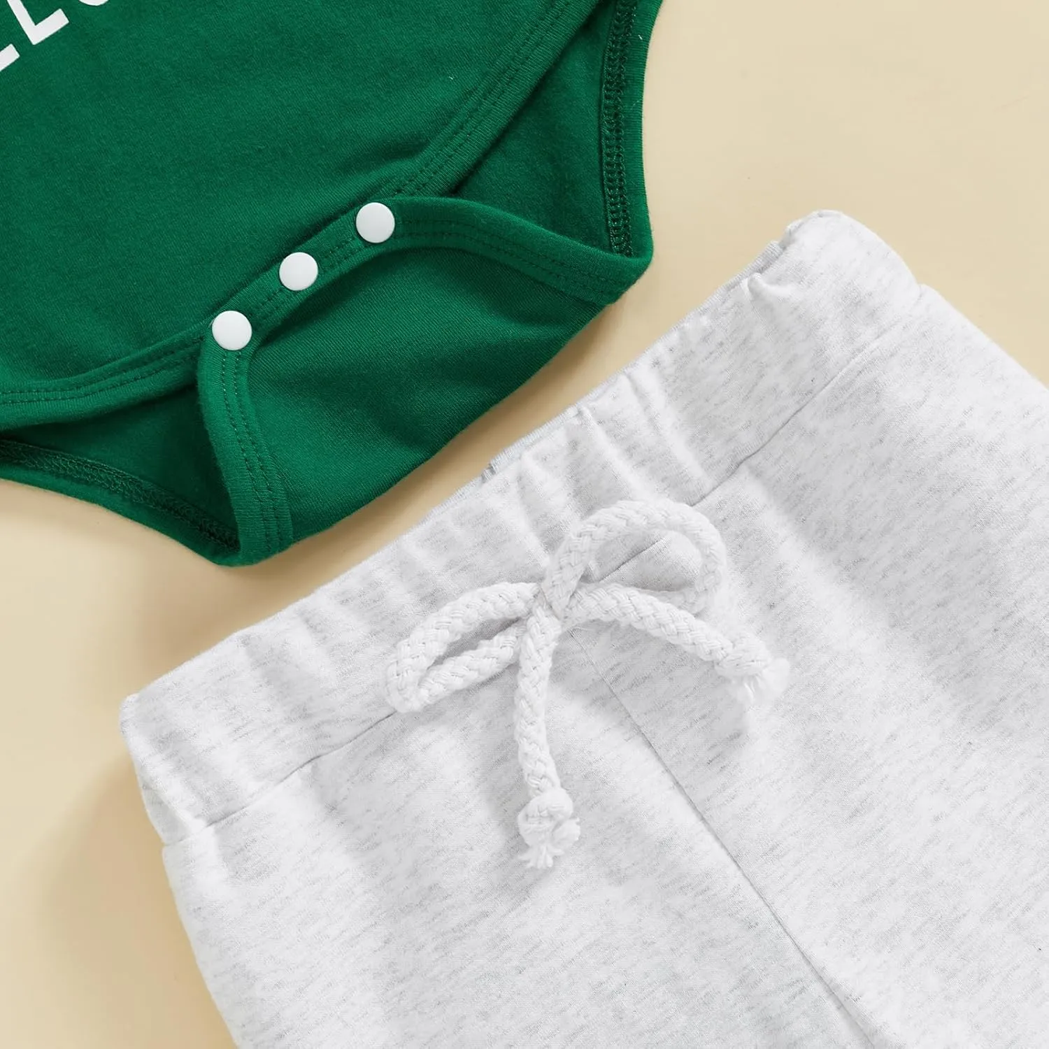 BemeyourBBs Newborn Baby Boy Girl Football Outfit Game Day Long Sleeve Romper Pants Set with Beanie Hat Fall Winter Clothes