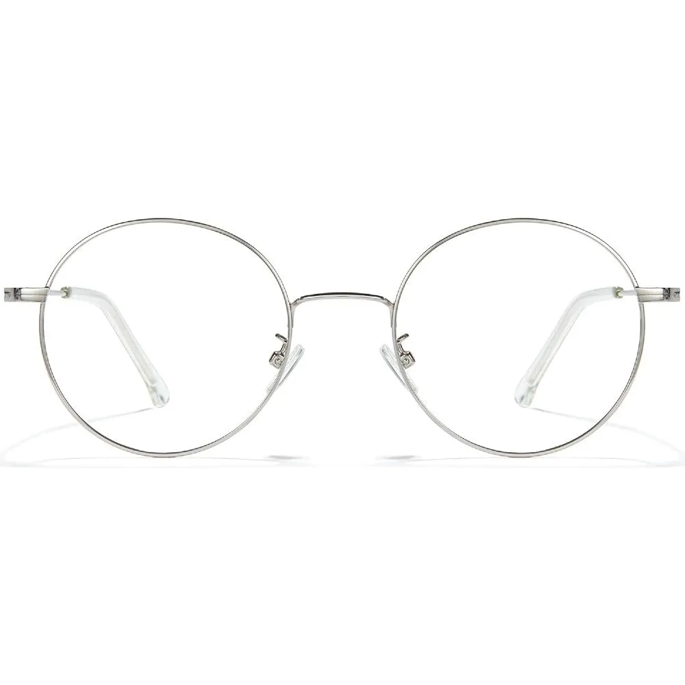 Blue Light Glasses Computer Eyewear Round Metal Frame Clear Lens - PeeWee