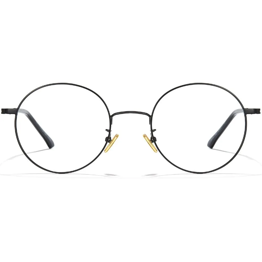 Blue Light Glasses Computer Eyewear Round Metal Frame Clear Lens - PeeWee