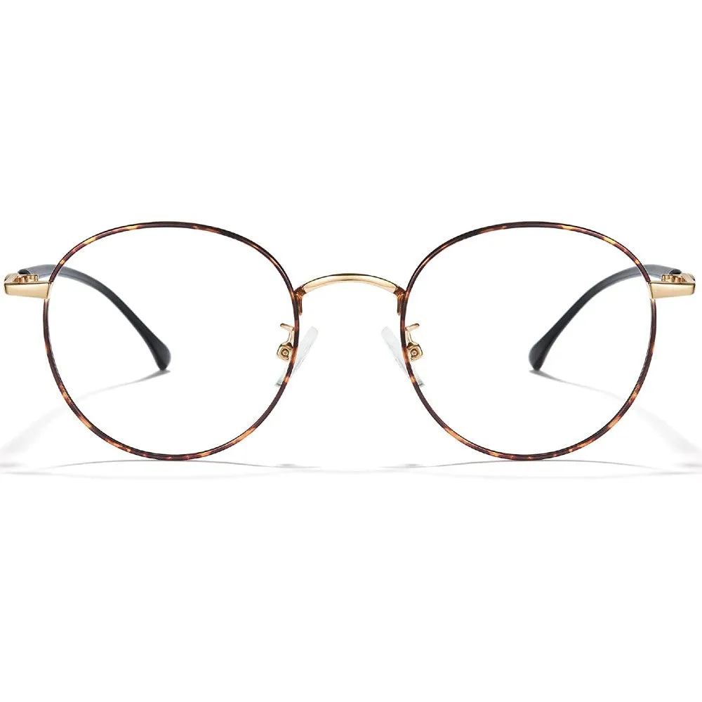 Blue Light Glasses Computer Eyewear Round Metal Frame Clear Lens - PeeWee