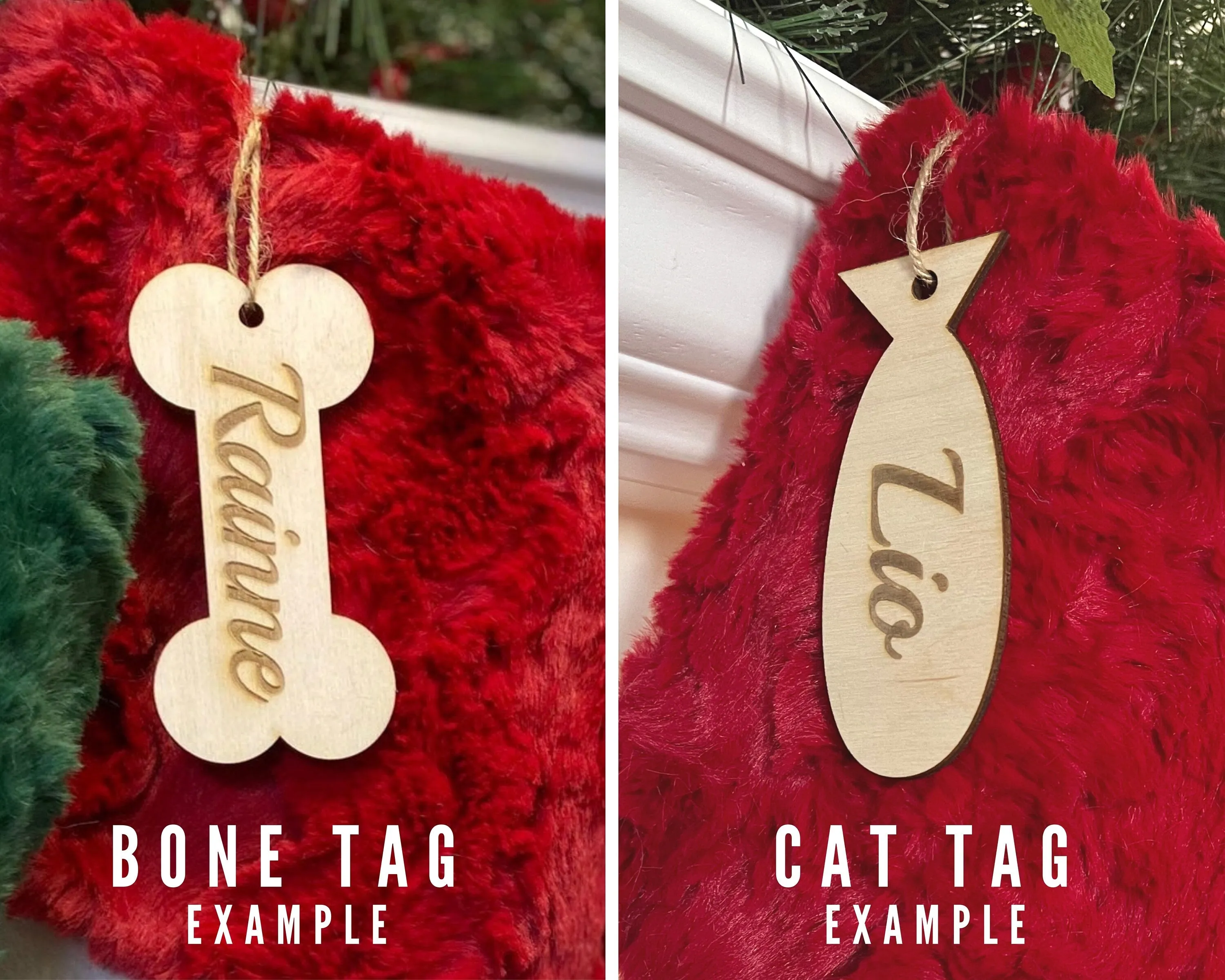 Brown Plaid Christmas Stocking - Personalized