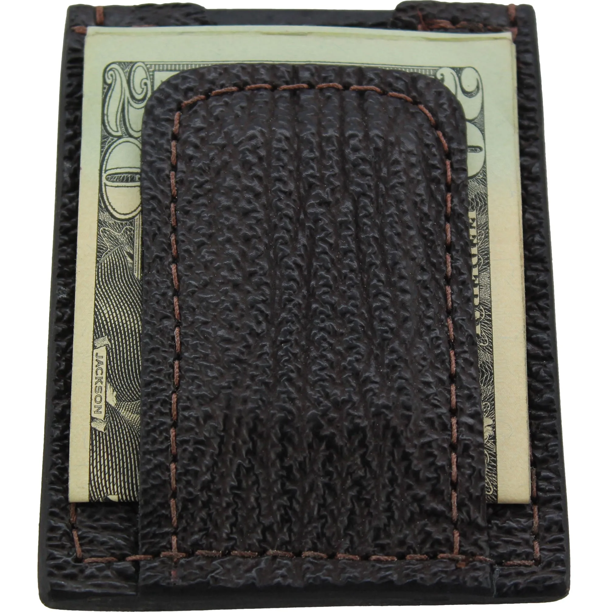 Brown Shark Money Clip Wallet With Credit Card Slots