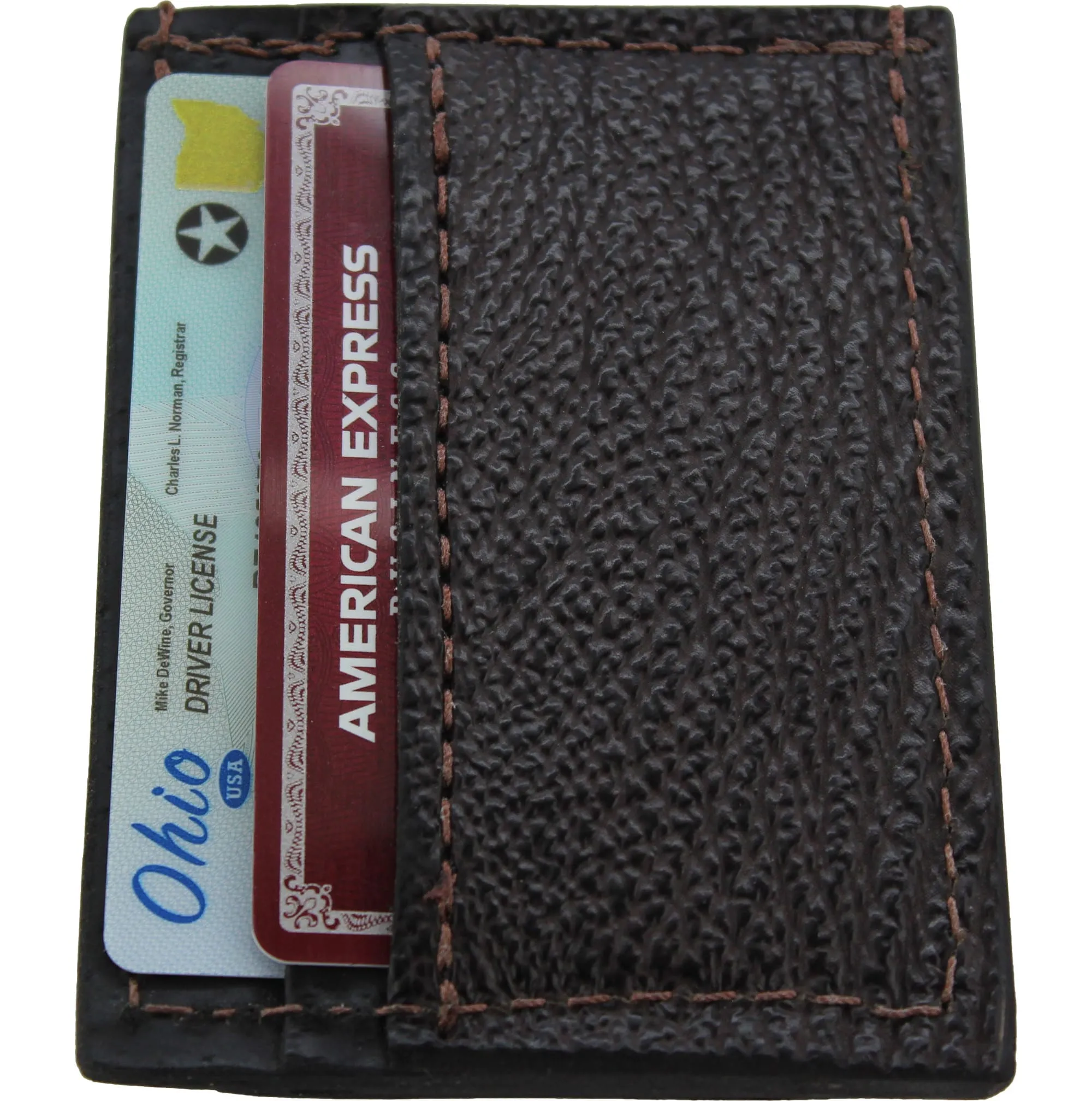Brown Shark Money Clip Wallet With Credit Card Slots