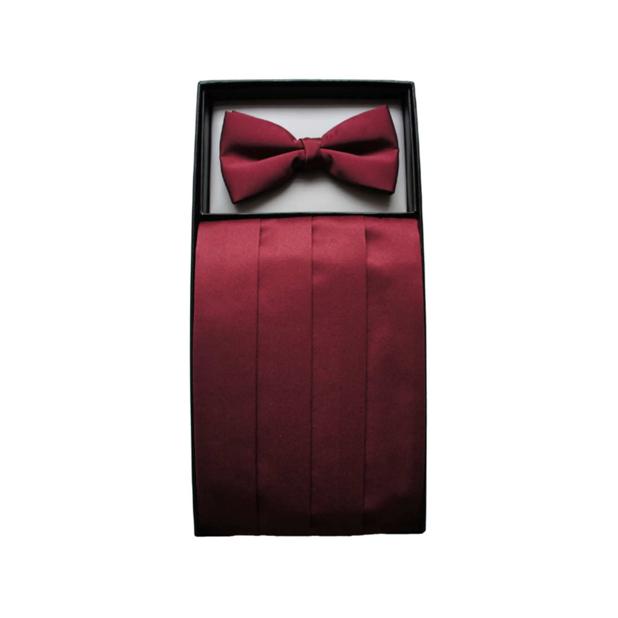 Burgundy Bow Tie & Cummerbund Gift Set