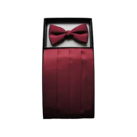 Burgundy Bow Tie & Cummerbund Gift Set