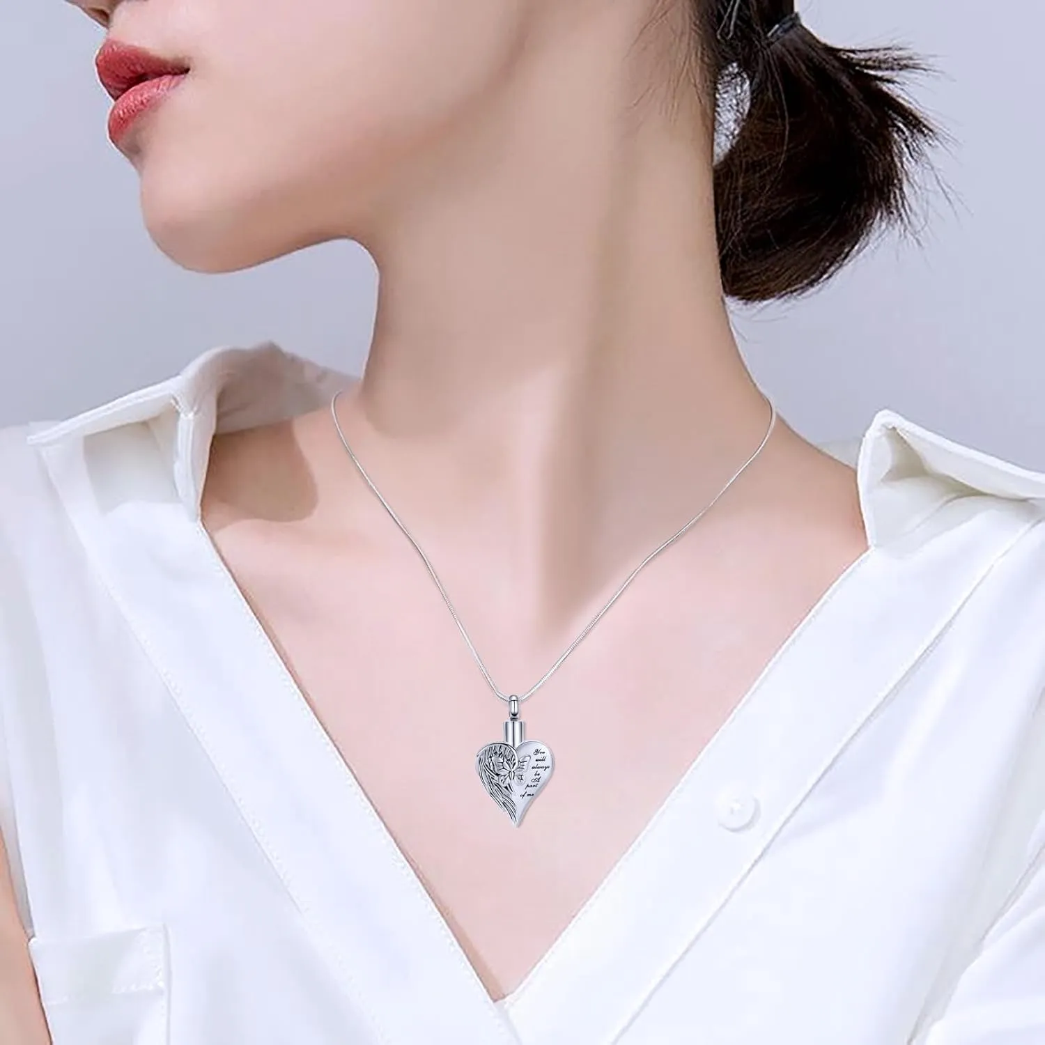 Butterfly Urn Necklace Pendant for Human Ashes Butterfly Heart Cremation Jewelry for Women Men Memorial Keepsakes Pendant Locket Ash Holder