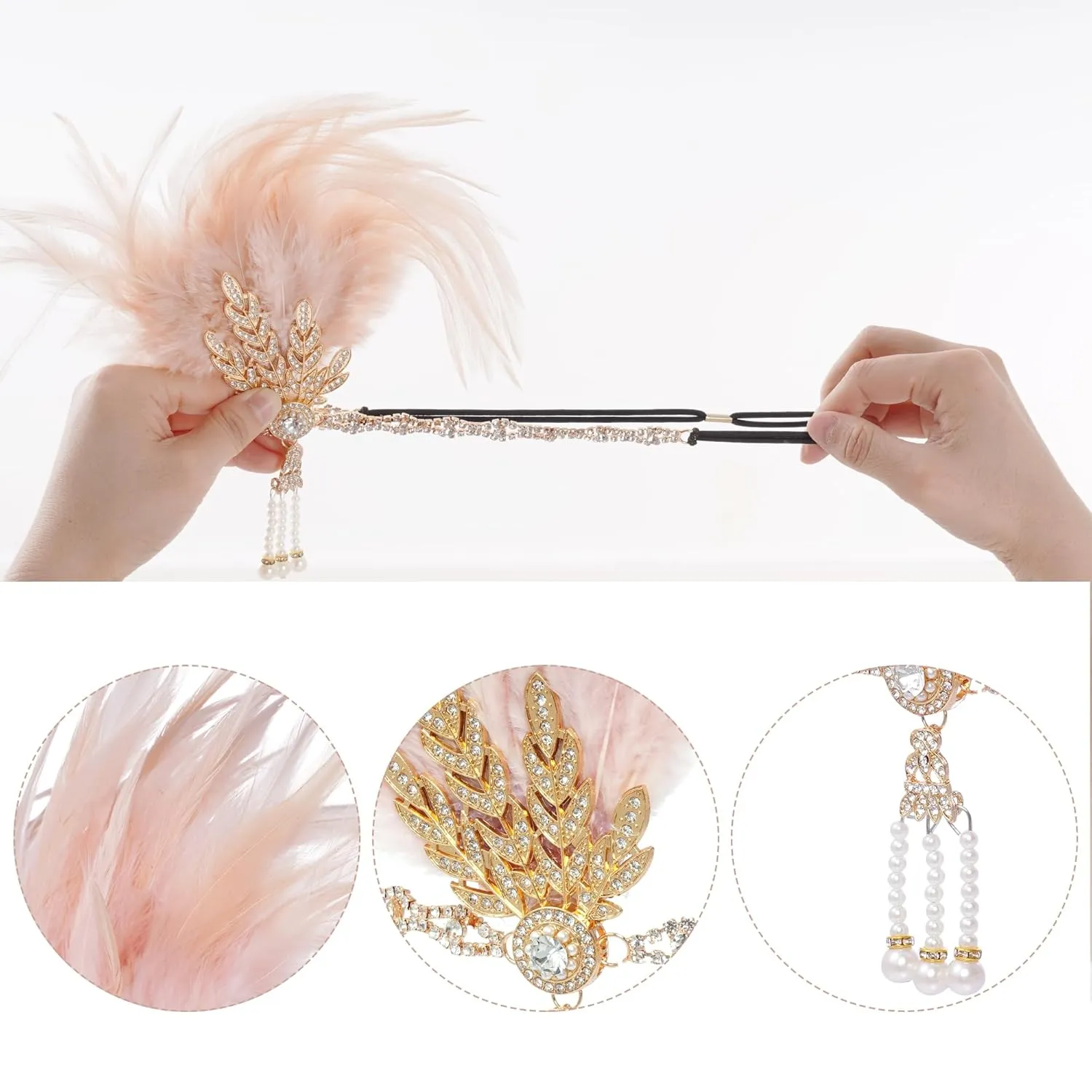 choyaxo Flapper Headband Roaring 20s Headpiece Great Gatsby Headpiece for Women