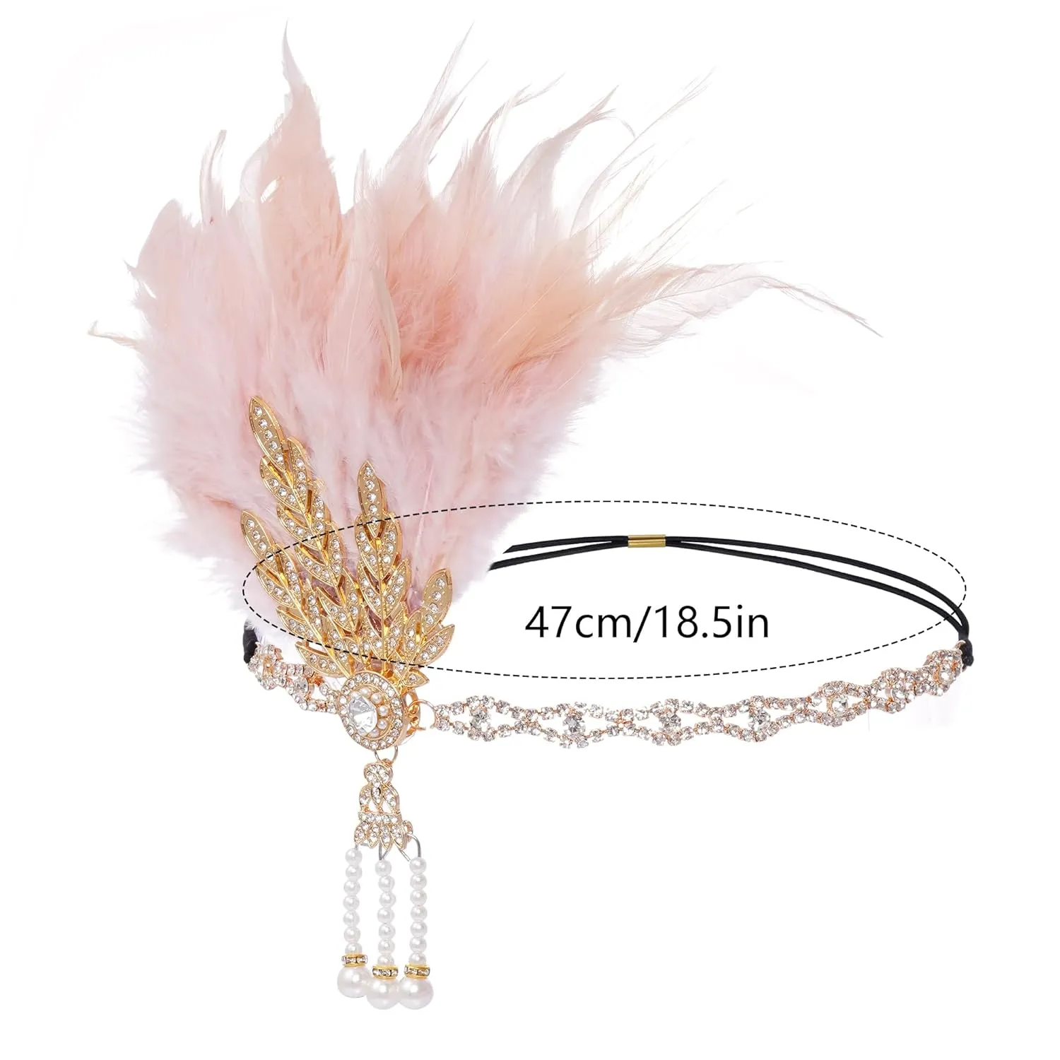 choyaxo Flapper Headband Roaring 20s Headpiece Great Gatsby Headpiece for Women