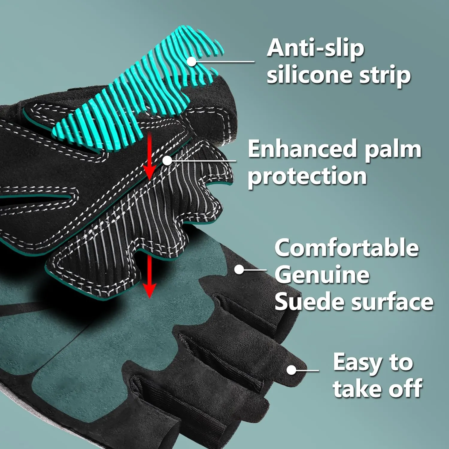 COOLJOB Ultra-Thin Workout Gloves for Men, Anti-Slip Grip Gloves for Cycling Running Biking Driving Gaming, Fingerless Exercise Gloves for Gym Sports Fitness, Breathable Lightwegiht for Summer, Black