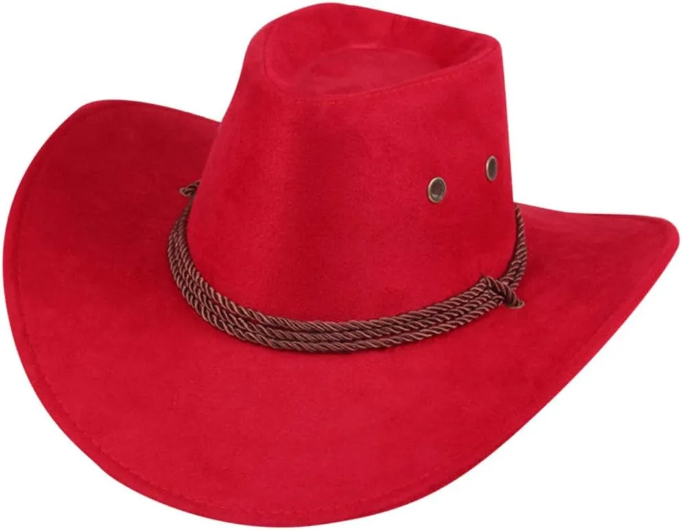 Cowboy Hat for Men Women Western Accessory Felt Hats with Pull-On ClosureBrown Cowboy Cap for Country Fashion