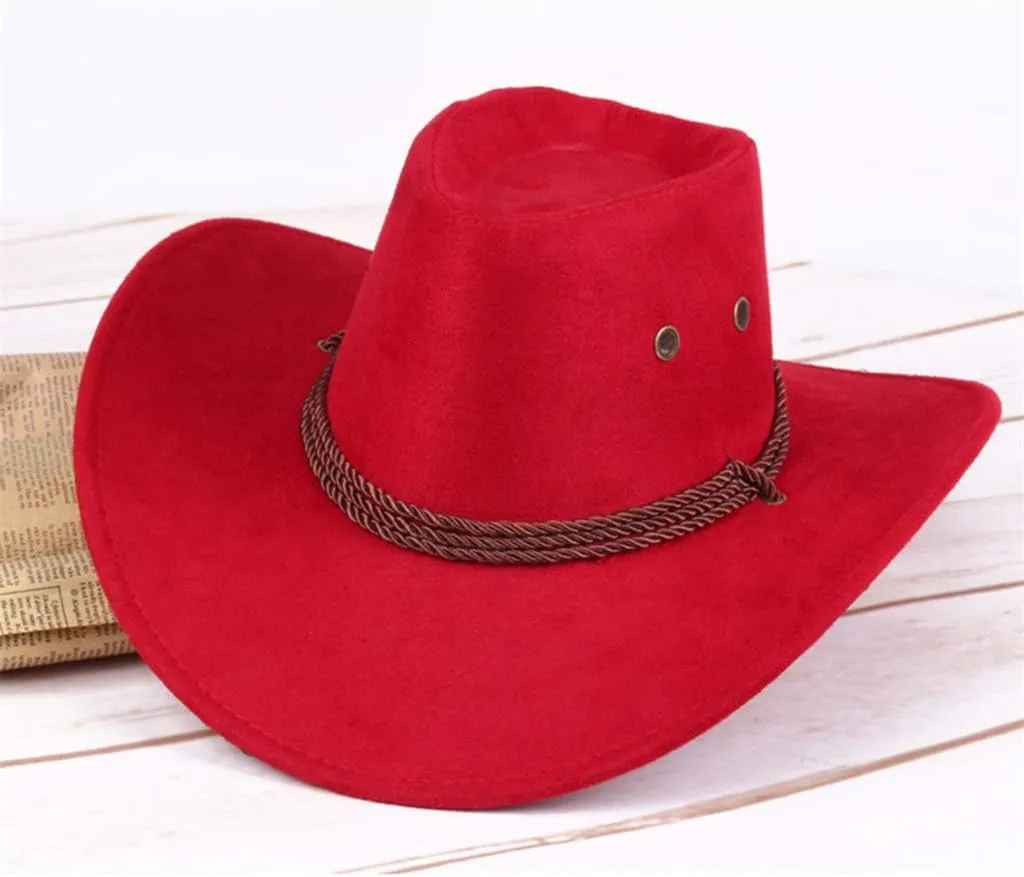 Cowboy Hat for Men Women Western Accessory Felt Hats with Pull-On ClosureBrown Cowboy Cap for Country Fashion