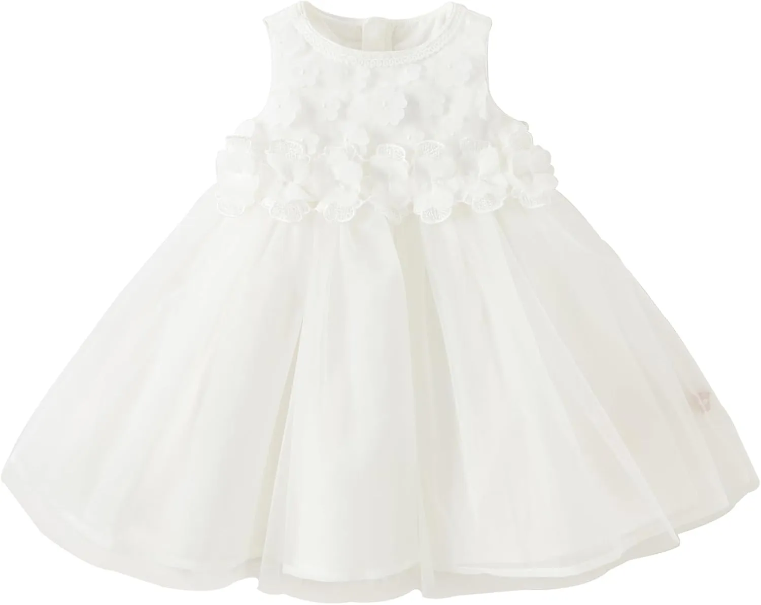 DAVE&BELLA Toddler Girls Tutu Dress, Tulle Ruffled Sleeveless Princess Dresses Summer Flower Sundress Wedding Birthday Party
