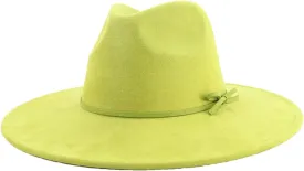 Dcvmvmn Men and Women Fedora Hat with Same Color Accessories Wide Brim Hat Panama Hat