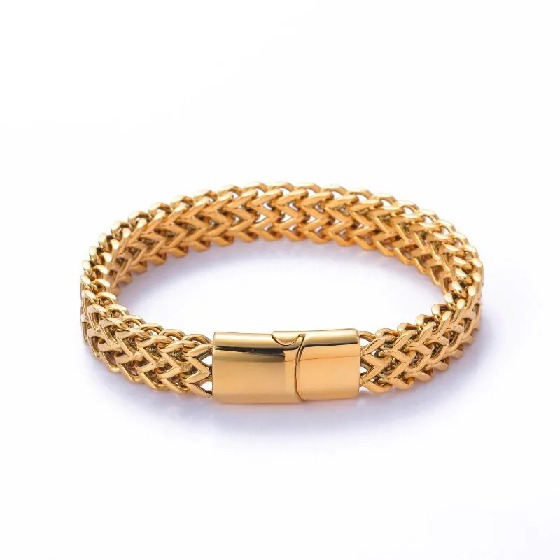 Double Layer 316L Stainless Steel Curb Cuban Link Chain Bracelets
