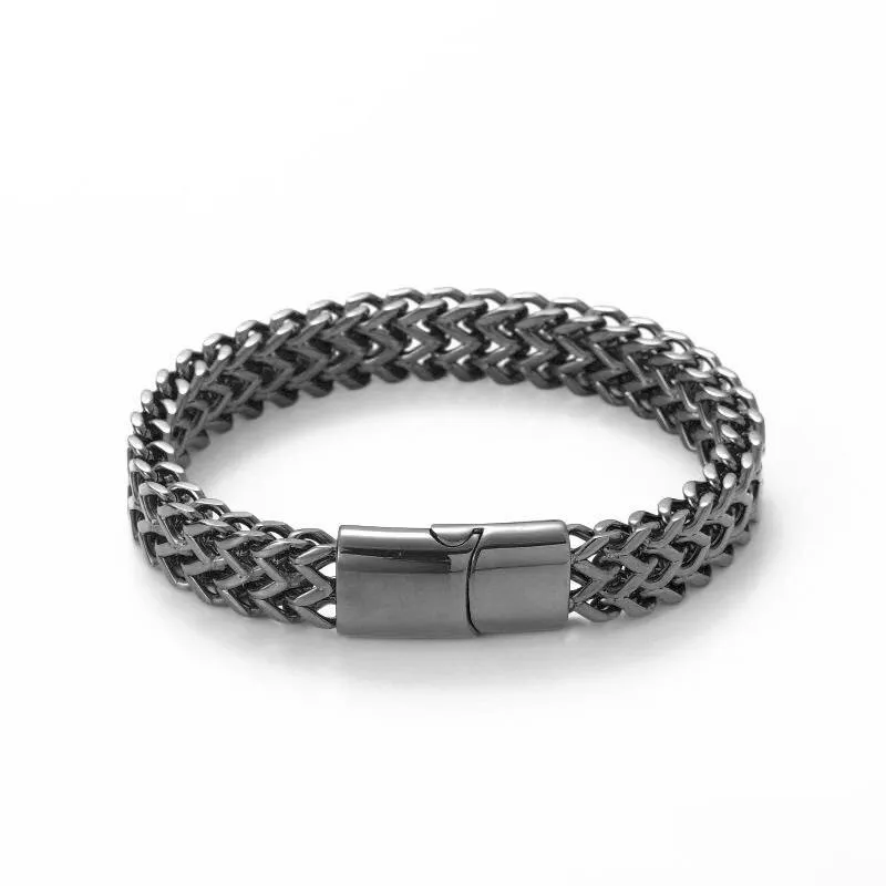 Double Layer 316L Stainless Steel Curb Cuban Link Chain Bracelets