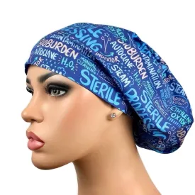 Euro Scrub Cap, Surgical Scrubhat, Sterile Processing Scrub Tech, Bouffant ScrubCap, DK Scrub Hats