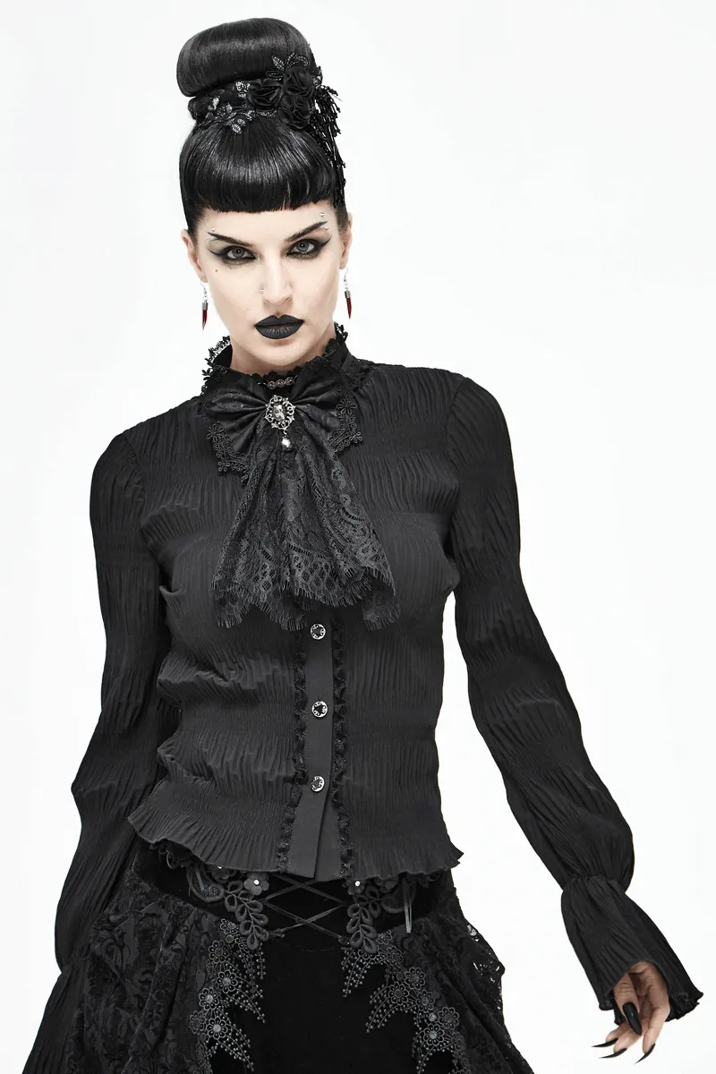 Fashion Women's Black Lace Bow Tie / Steampunk Style Ladies Accessories