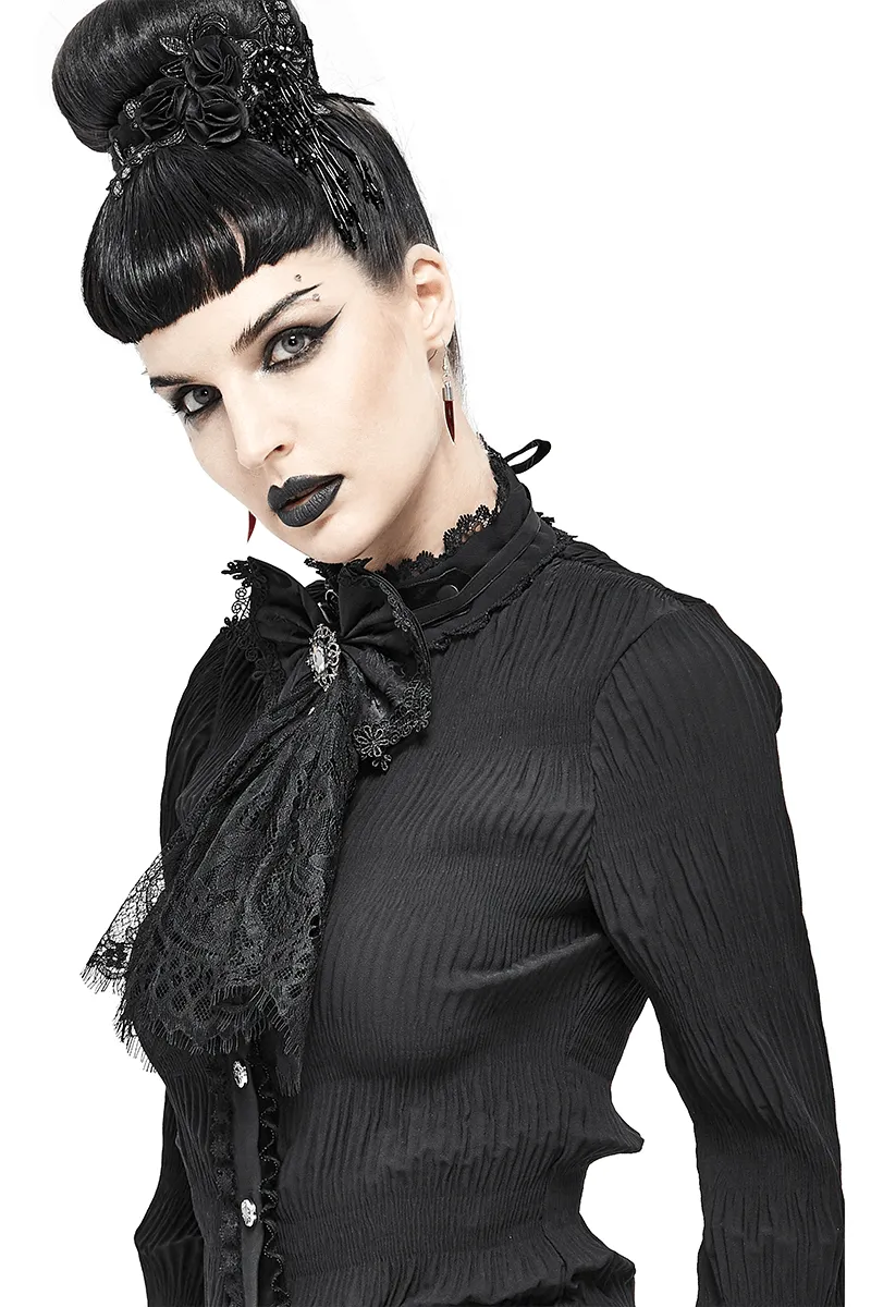 Fashion Women's Black Lace Bow Tie / Steampunk Style Ladies Accessories