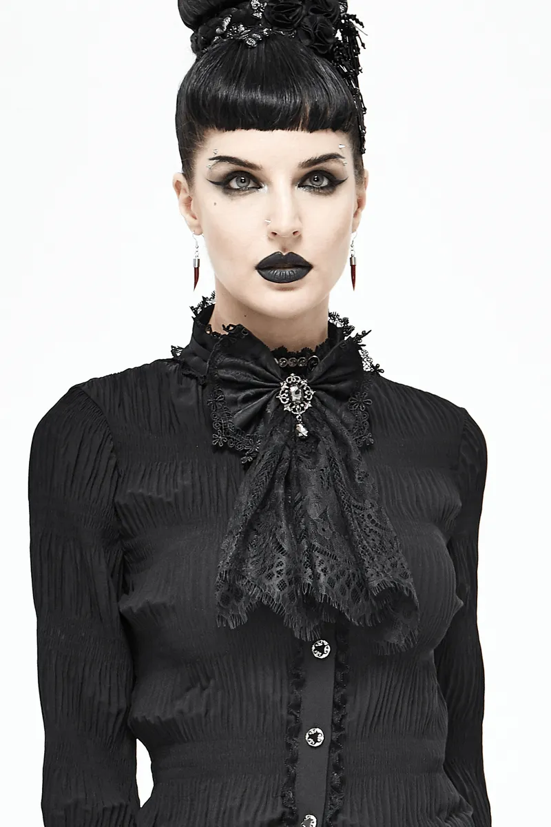 Fashion Women's Black Lace Bow Tie / Steampunk Style Ladies Accessories