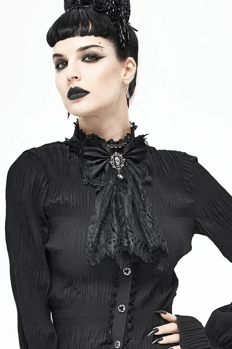 Fashion Women's Black Lace Bow Tie / Steampunk Style Ladies Accessories