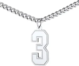 FindChic Sports Jersey Number 0 to 9 Necklaces for Men Boys Stainless Steel/ 18K Gold Plated/Black Custom 00-999 2/3 Digits Number Pendant Personalized Jewelry, with Gift Box