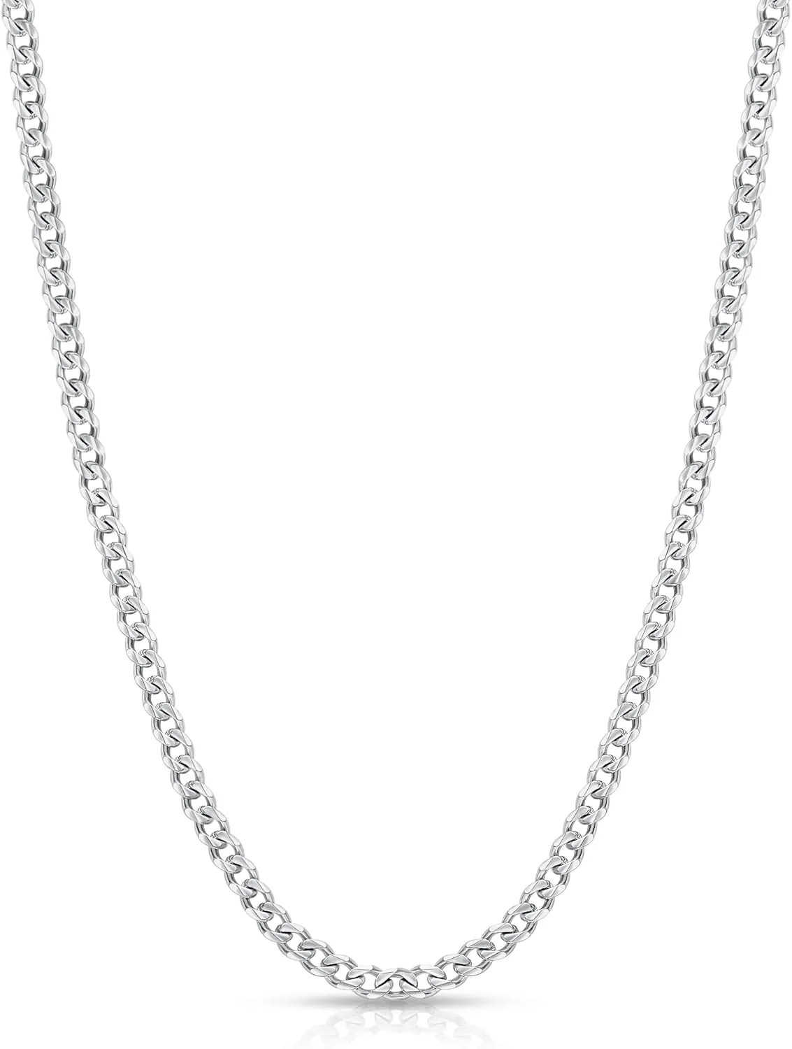 Fiusem Father's Day Gifts 3.5mm Cuban Link Chains for Men, Silver Tone/Black/14K Gold Plated Stainless Steel Necklace Chain, Mens Necklace 16, 18, 20, 22, 24, 26, 28 Inch