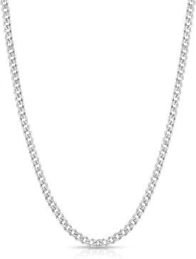 Fiusem Father's Day Gifts 3.5mm Cuban Link Chains for Men, Silver Tone/Black/14K Gold Plated Stainless Steel Necklace Chain, Mens Necklace 16, 18, 20, 22, 24, 26, 28 Inch