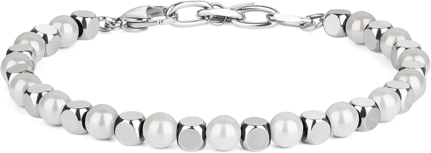 GAVU Men's Crystal Simple Beaded Bracelet for Men