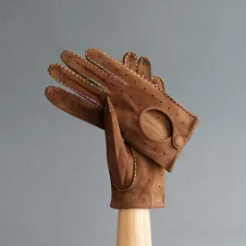Gentlemen's Unlined Driving Gloves from Havana Reindeer Suede