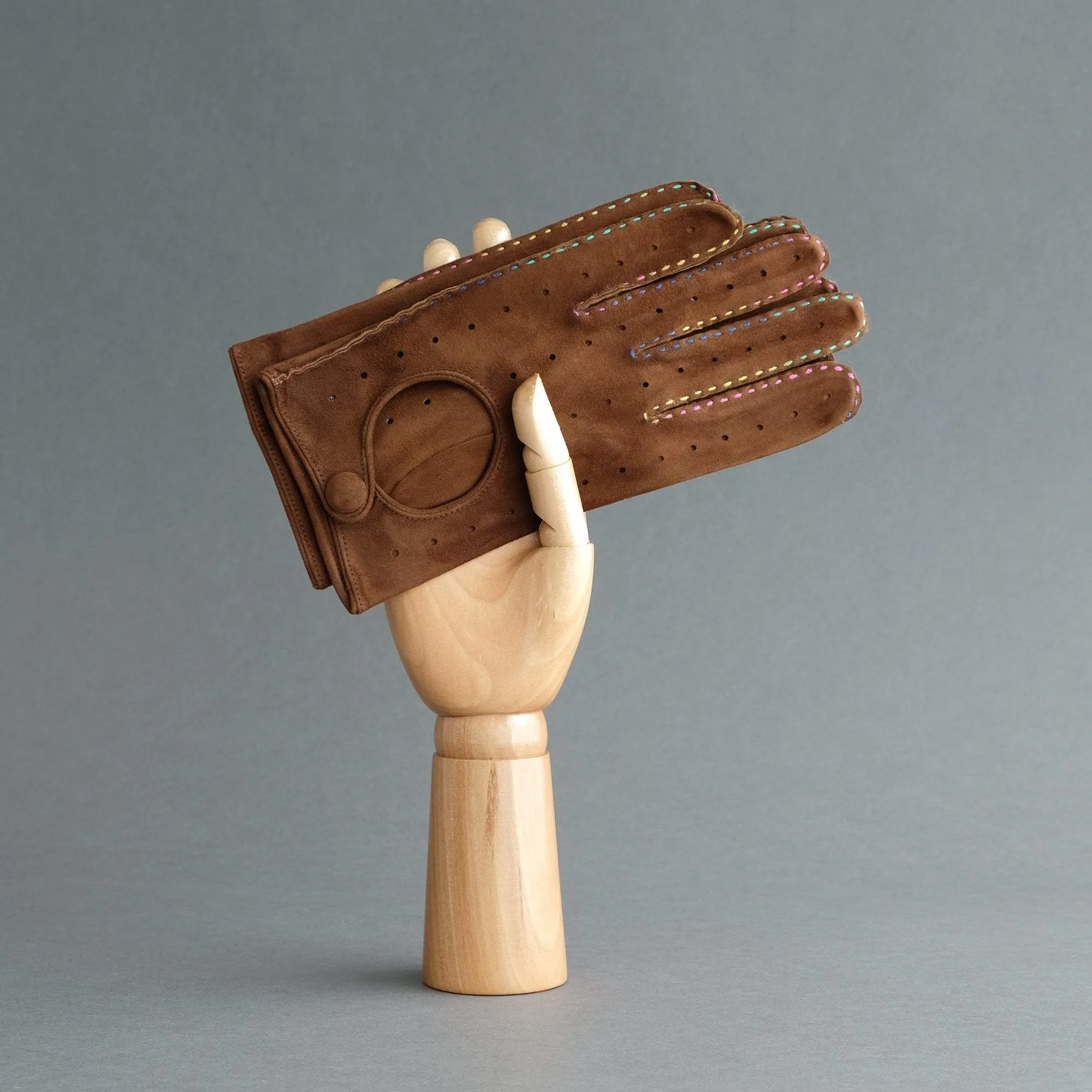 Gentlemen's Unlined Driving Gloves from Havana Reindeer Suede