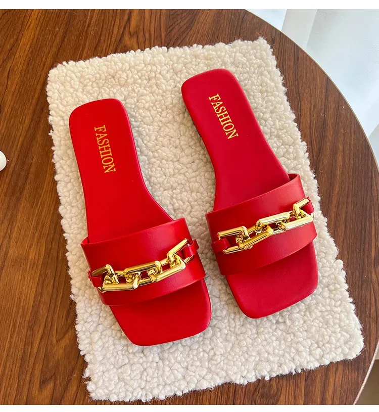 Gold Chain Link Sandals