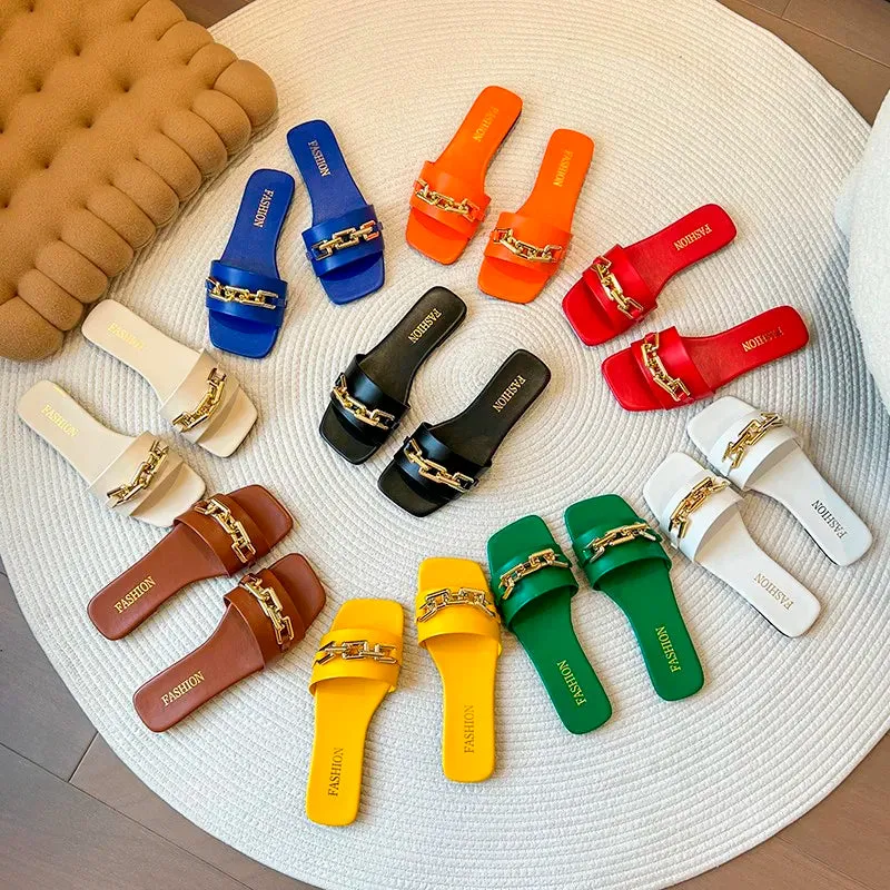 Gold Chain Link Sandals