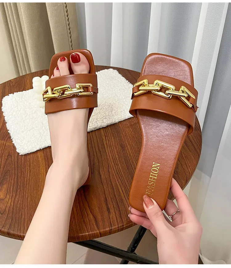 Gold Chain Link Sandals
