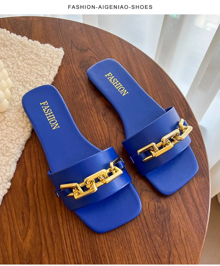 Gold Chain Link Sandals