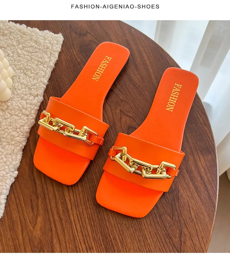 Gold Chain Link Sandals