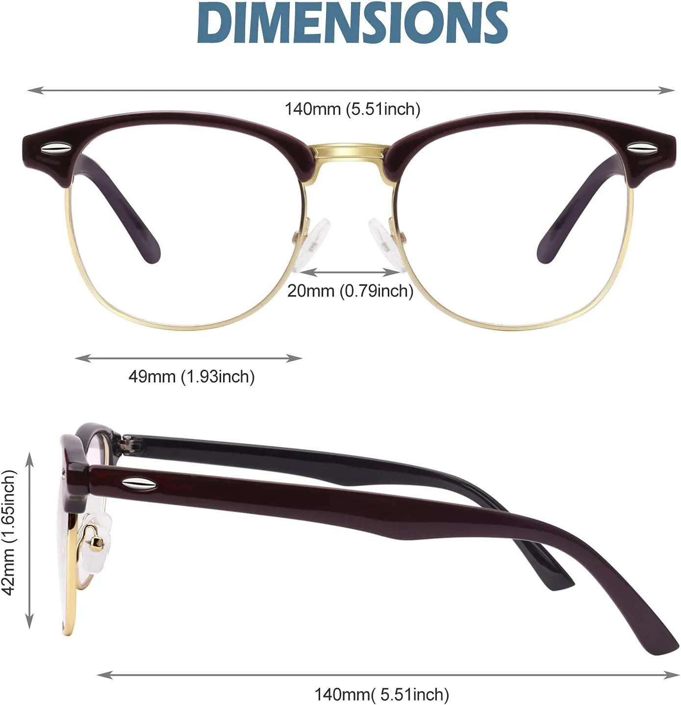 Happy Store CN56 Vintage Inspired Classic Horn Rimmed Nerd UV400 Clear Lens Glasses