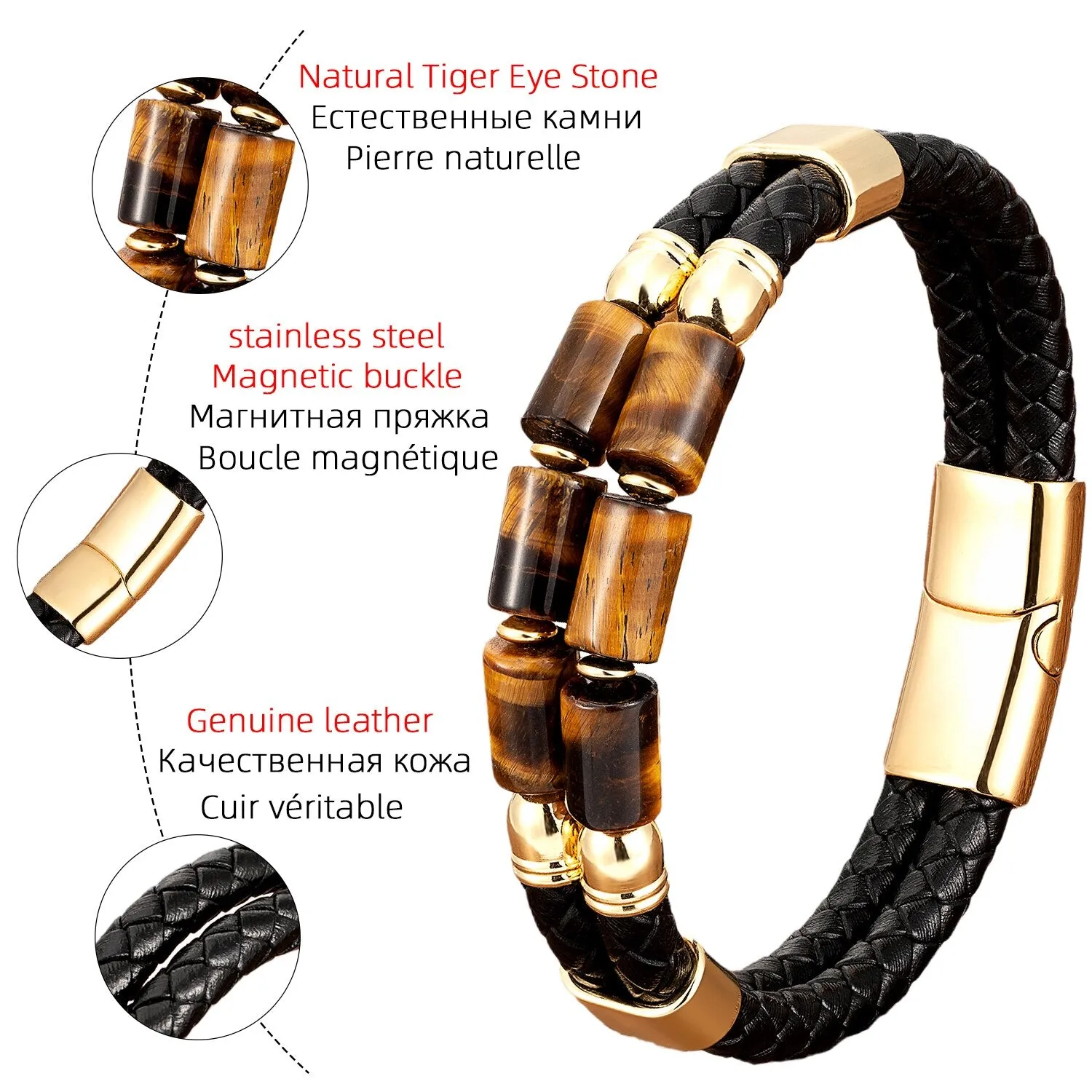 High Quality Natural Tiger Eye Bracelets For Men