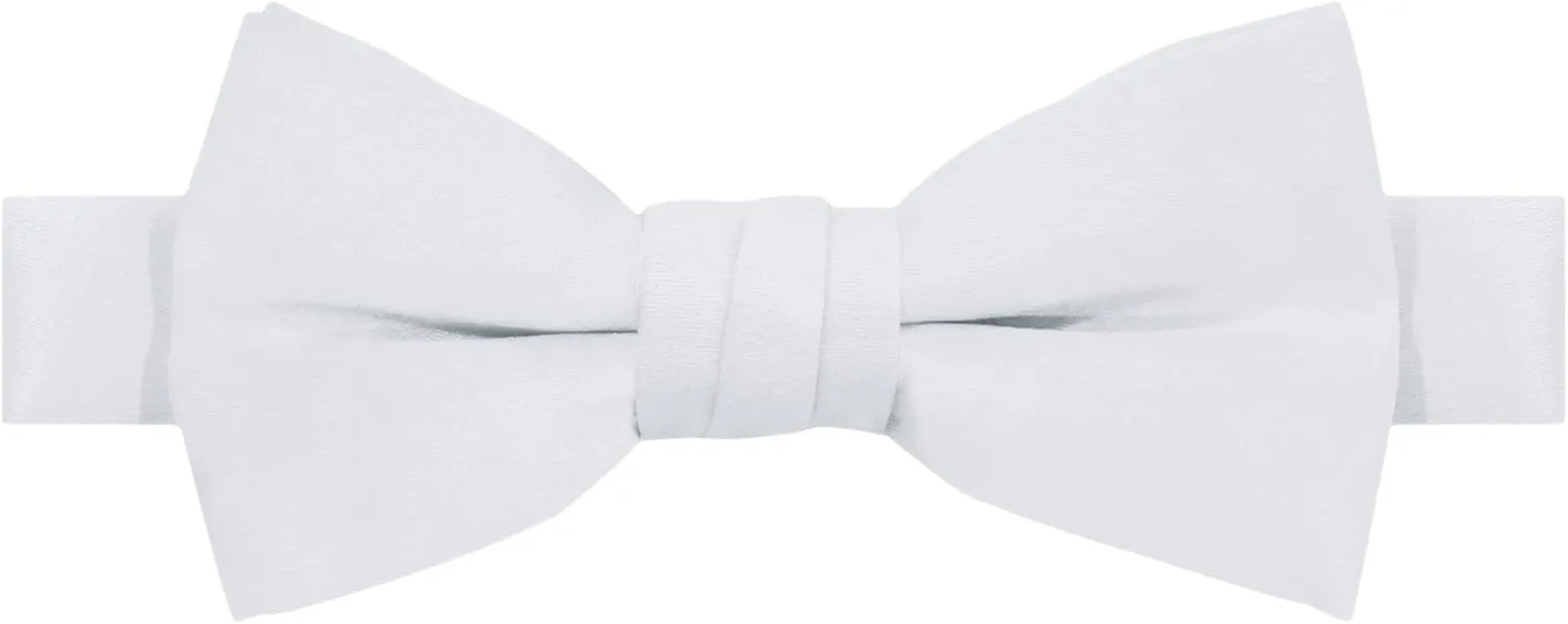Jacob Alexander Boy's Kids Pretied Banded Adjustable Solid Color Bowtie