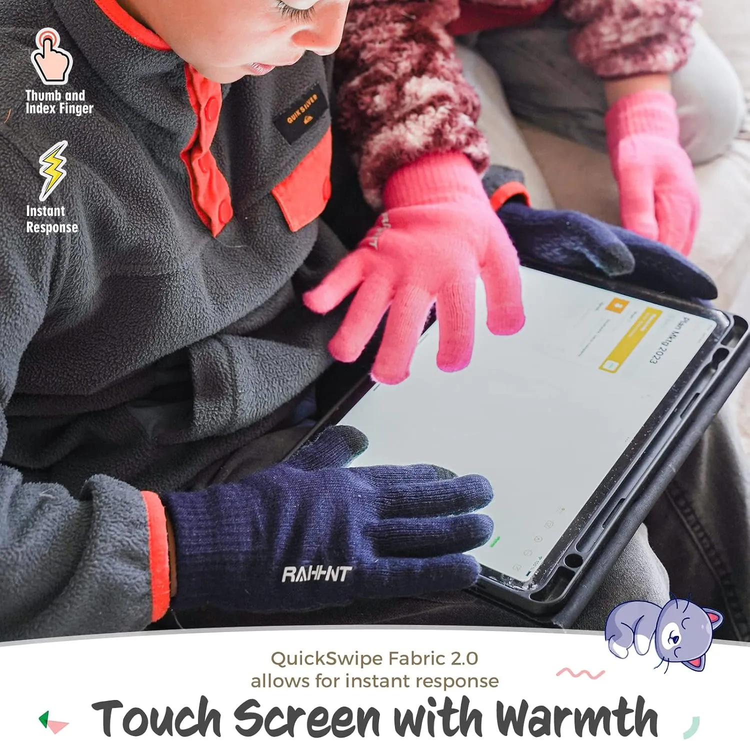 Kids Winter Gloves for Boys Girls Children Toddler Thermal Wool Knit Gloves with Insulated Fleece Lining Keep Hand Warm Gift