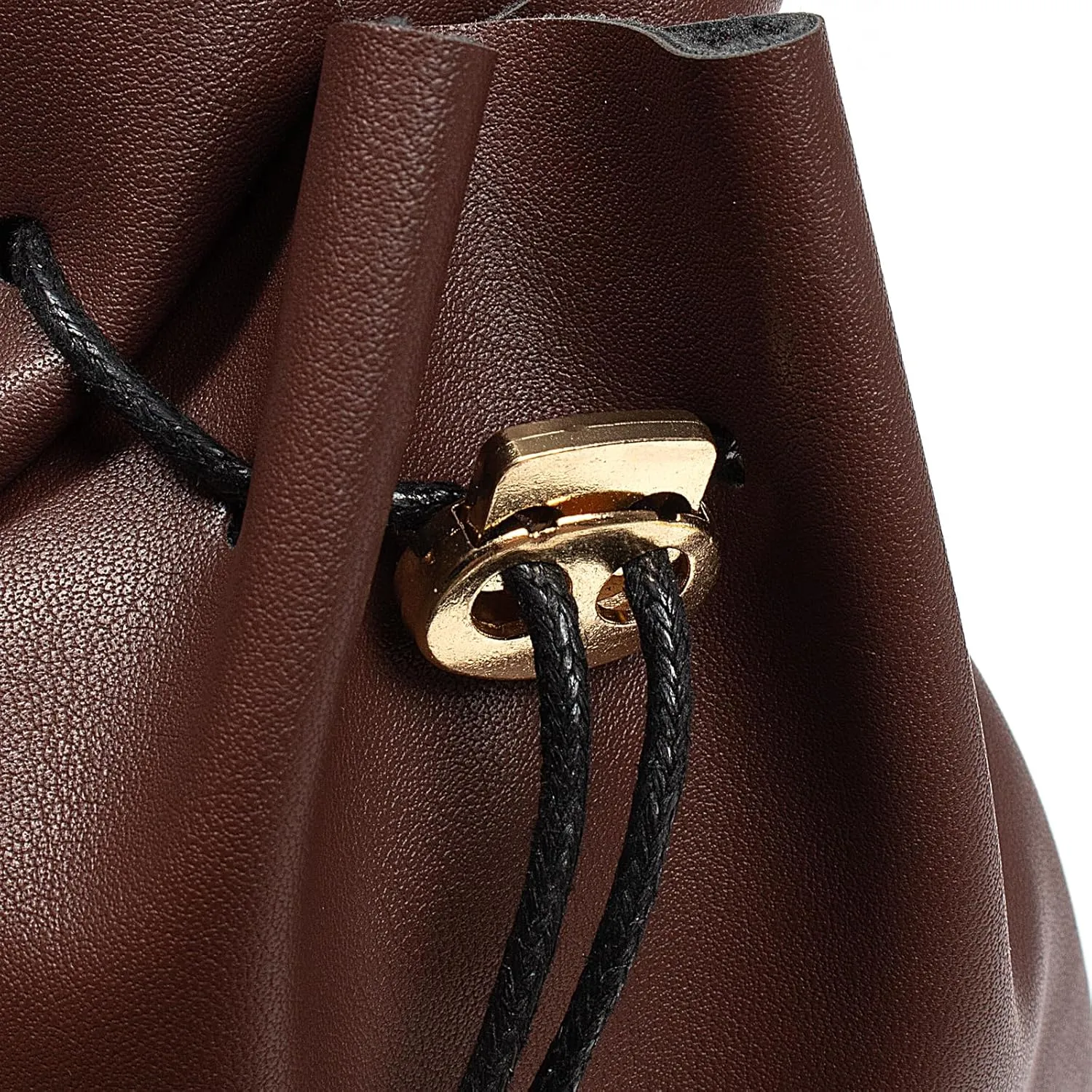 Leather Belt Pouch Medieval Vintage Renaissance Viking LARP Cosplay Costumes Drawstring Coin Purse Phone Holder Waist Bag (Brown)