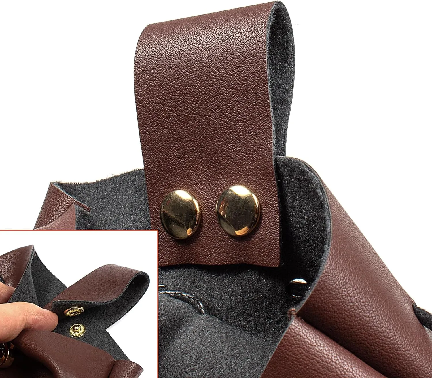 Leather Belt Pouch Medieval Vintage Renaissance Viking LARP Cosplay Costumes Drawstring Coin Purse Phone Holder Waist Bag (Brown)