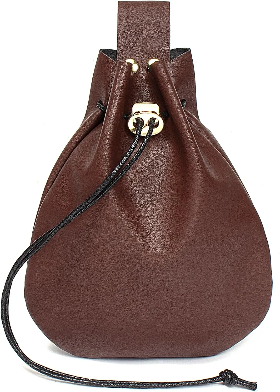 Leather Belt Pouch Medieval Vintage Renaissance Viking LARP Cosplay Costumes Drawstring Coin Purse Phone Holder Waist Bag (Brown)